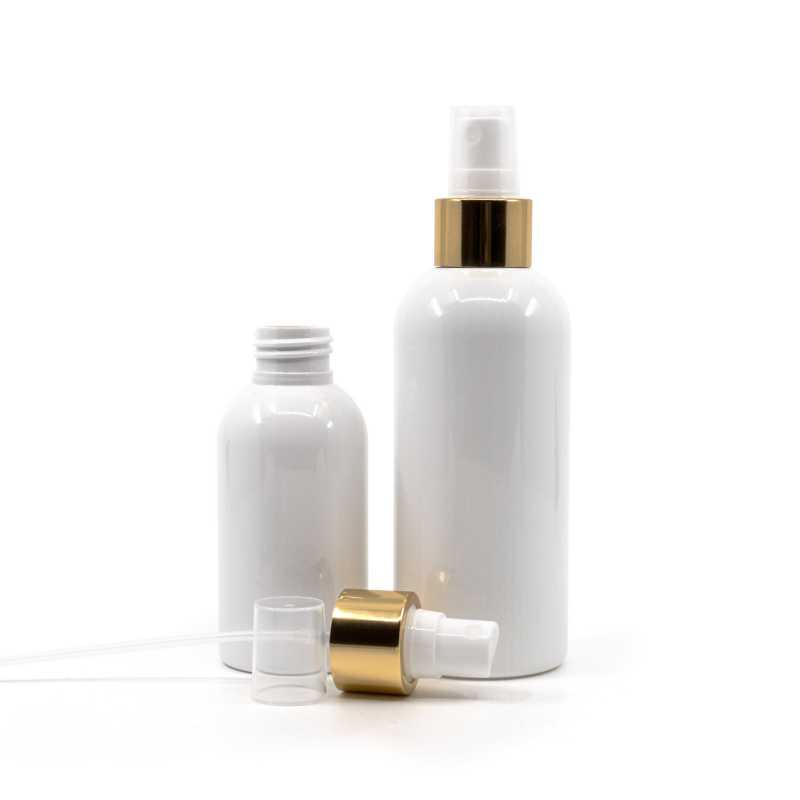 Biela plastová fľaška vyrobená z PET s lesklým povrchom.
Objem: 100 ml, celkový objem 117 mlVýška fľašky: 99 mmPriemer fľašky: 44 mmHrdlo: 24/410
