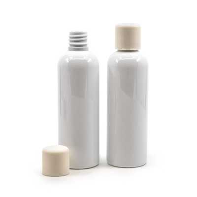 Plastová fľaša biela, biely vrchnák s poistkou, 100 ml