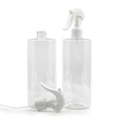 Plastová fľaša, priehľadná, biely pákový rozprašovač, 500 ml