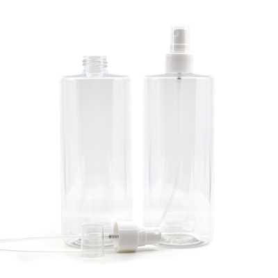 Plastová fľaša, priehľadná, biely rozprašovač, 500 ml