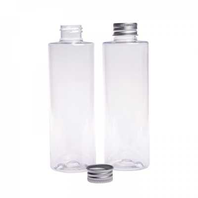 Plastová fľaša, priehľadná, hliníkový vrchnák, 200 ml  