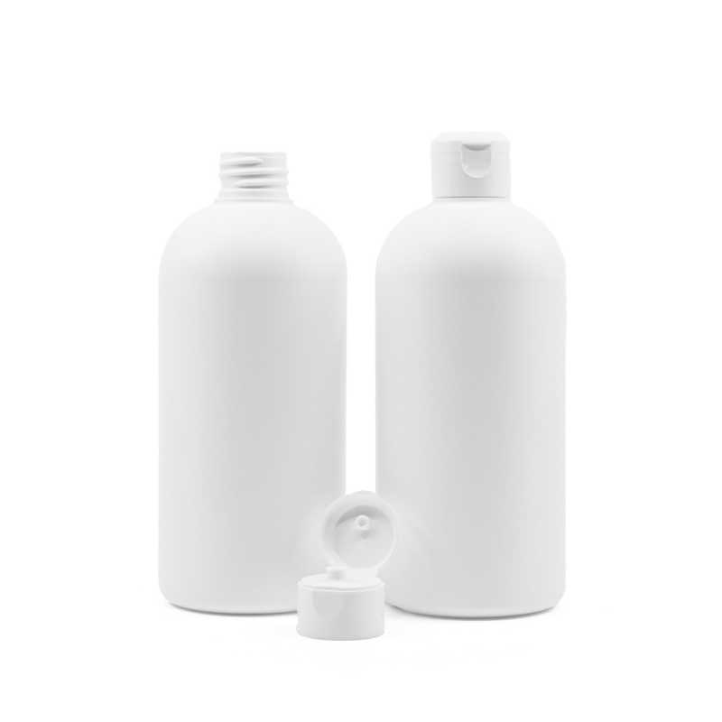 Plastová fľaška HDPE, biela s flip topom, 500 ml